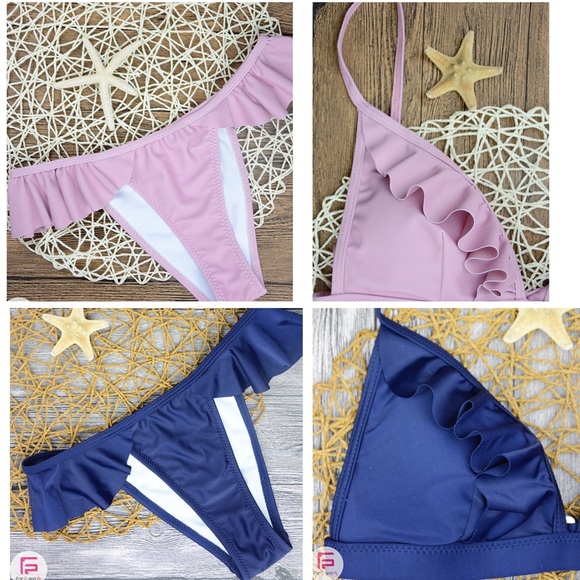 LAST ONE Blue(L) Left🦞Ruffle Bikini - Picture 3 of 4