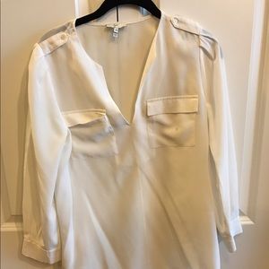 Joie Silk Off White 3/4 Sleeve Blouse