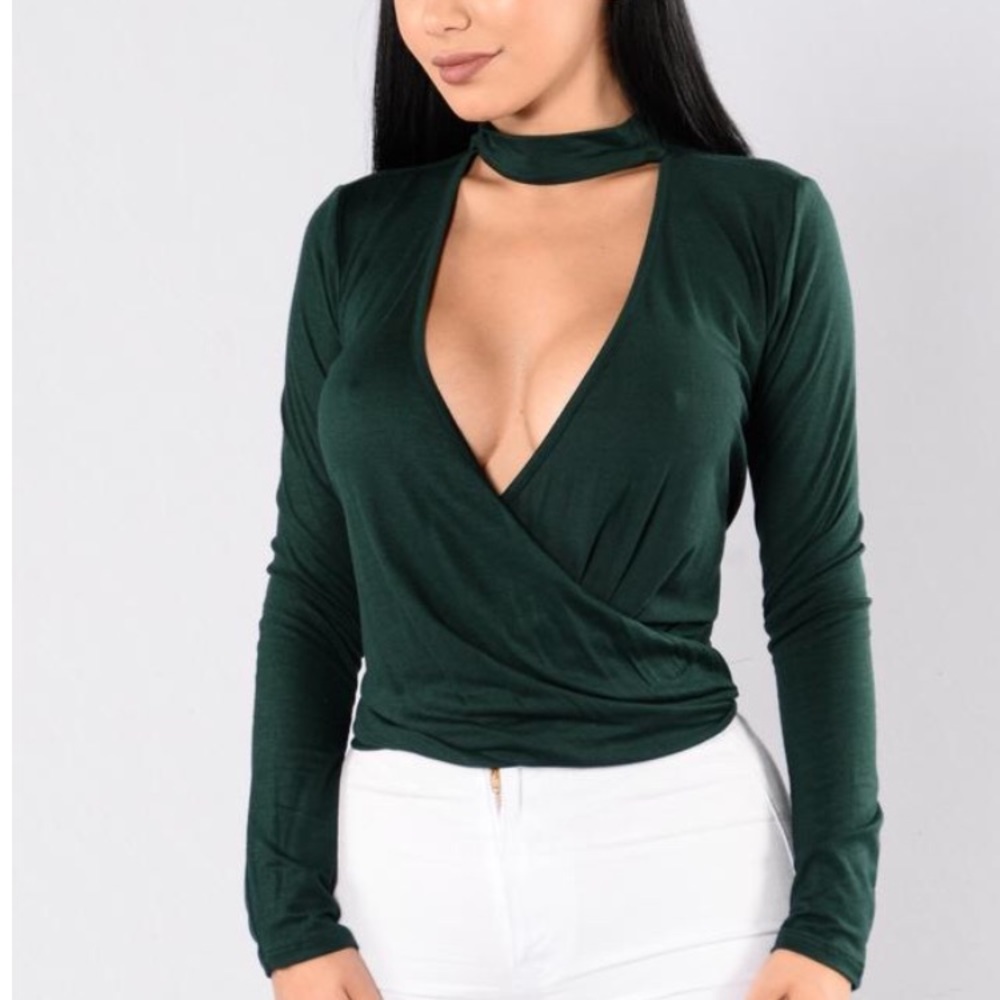 Fashion Nova- no escape top color: hunter green