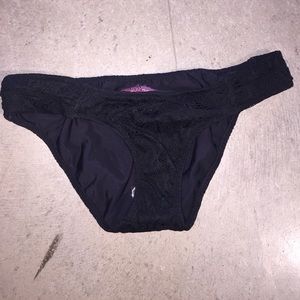 victoria's secret mesh detail black bikini bottom