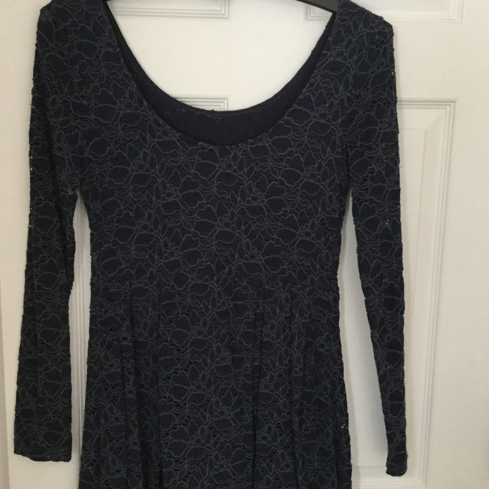 Free People Lace Dress Navy