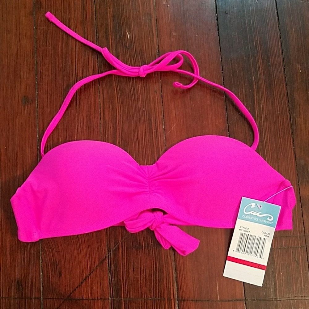 Bright pink bikini top from California waves
