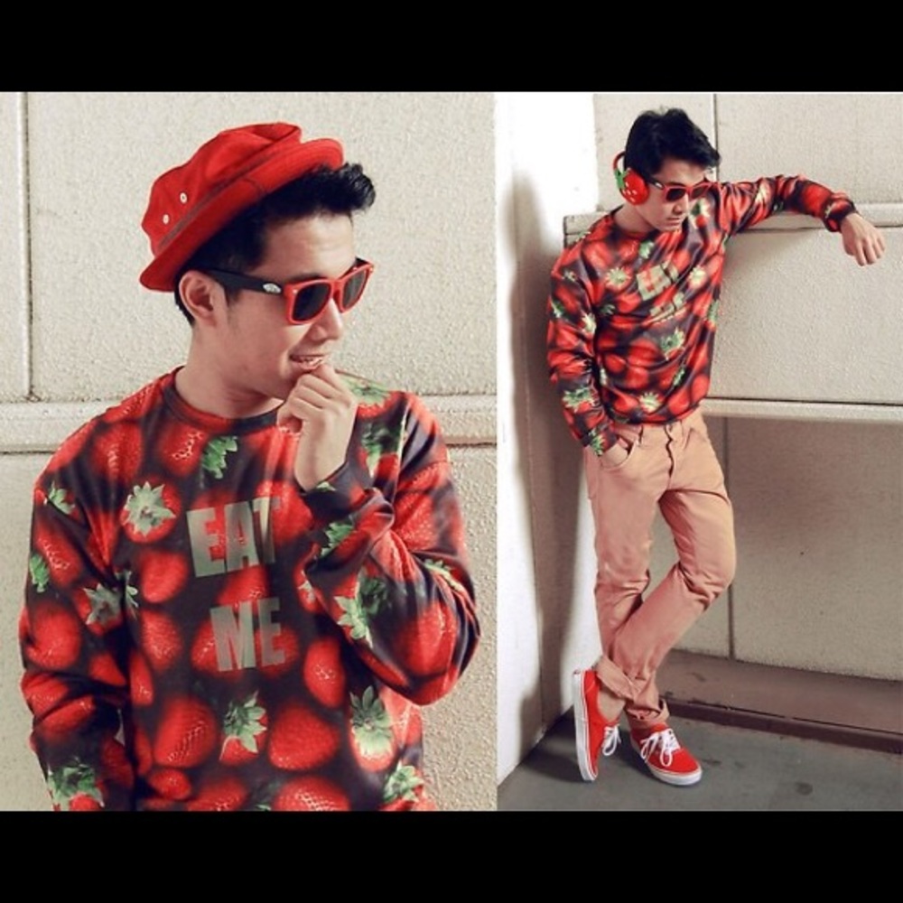 Mr. Gugu & Miss Go pullover 'Eat Me' strawberry