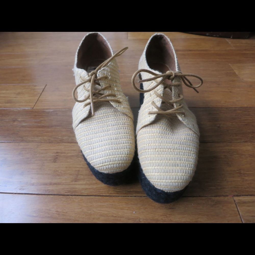 Jeffrey Campbell Tweed Flatform Cutout Oxford