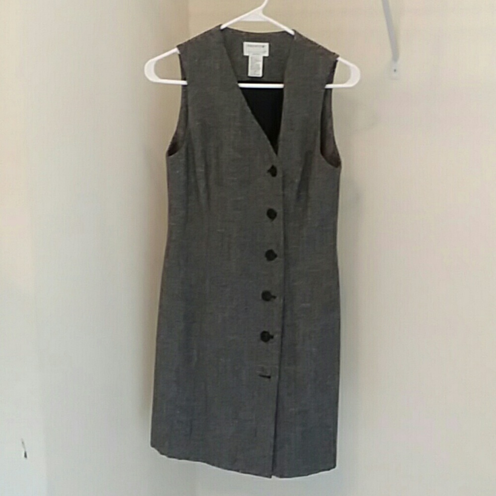 Gray Front Button Dress