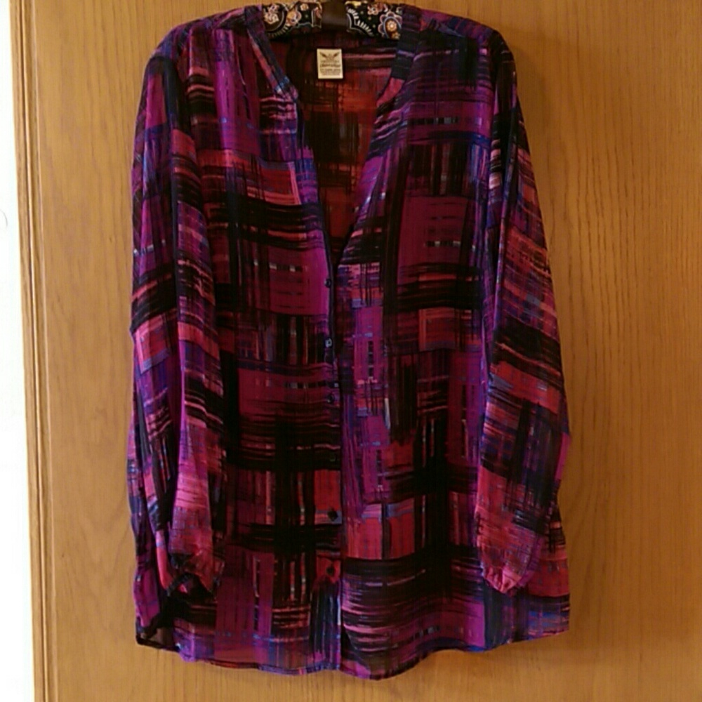 Sheer purple blouse