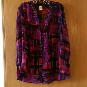 Sheer purple blouse