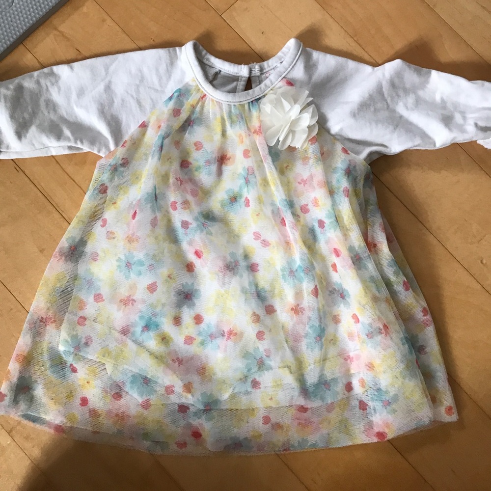 Cherokee 6-9M Long Sleeve Floral Dress