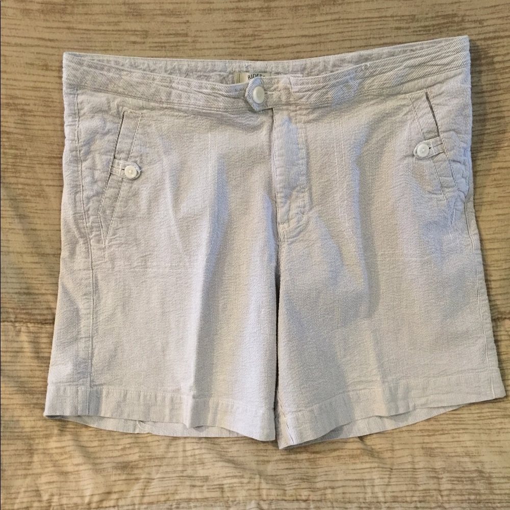 #370. TURQUOISE/WHITE PINSTRIPE SHORTS
