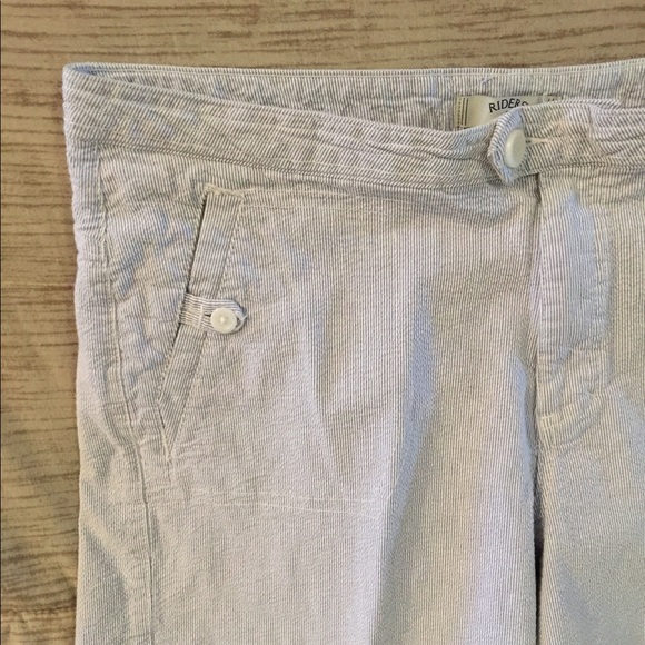 #370. TURQUOISE/WHITE PINSTRIPE SHORTS - Picture 2 of 4