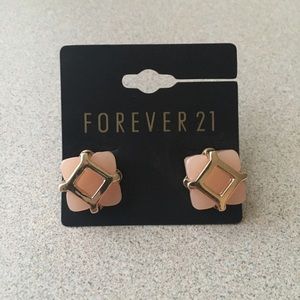 Baby Pink and Gold Forever 21 Earrings