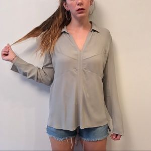 Theyskins Theory Silk Gray Blouse