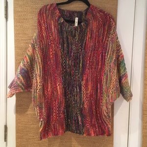 Rainbow 3/4 dolman sleeve sweater 1X NWOT