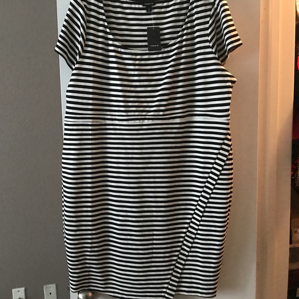 Black and White Striped Dress