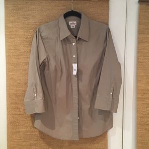 Jcrew 3/4 sleeve stretch blouse size L NWT