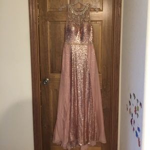 Rose gold sequin dress