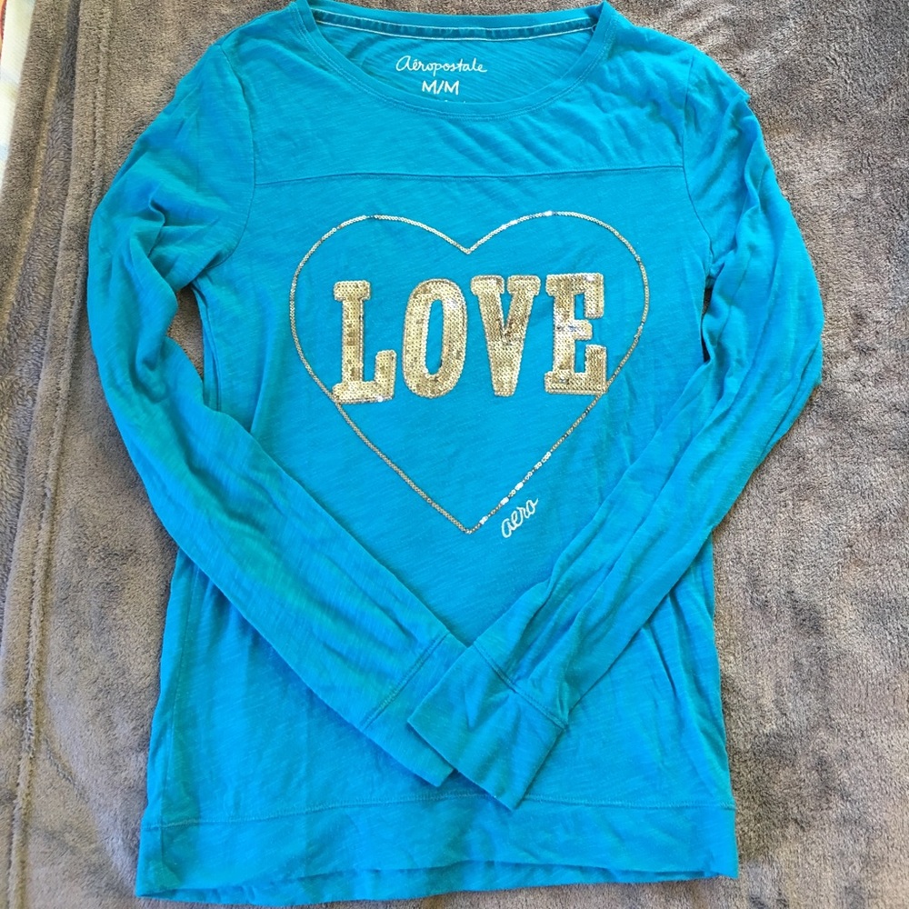 Aeropostale long sleeve t with bling size medium