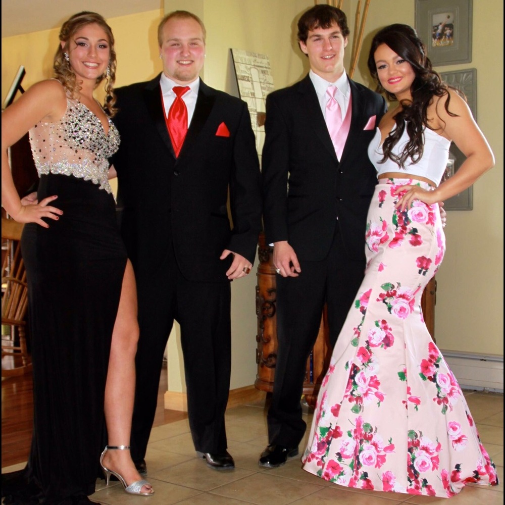 Floral Two Piece Prom Dress