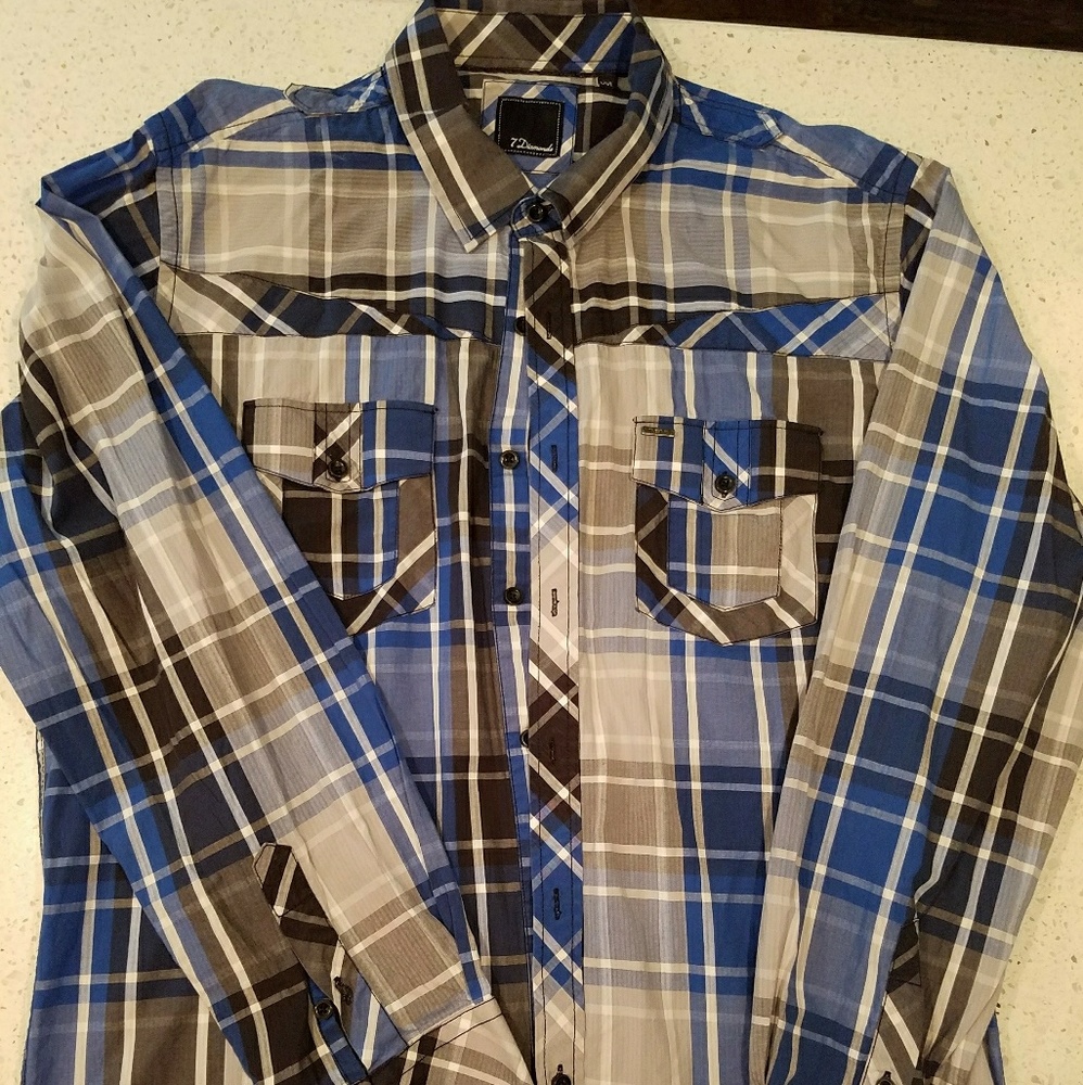 7 Diamonds Men's Casual Shirt XXL