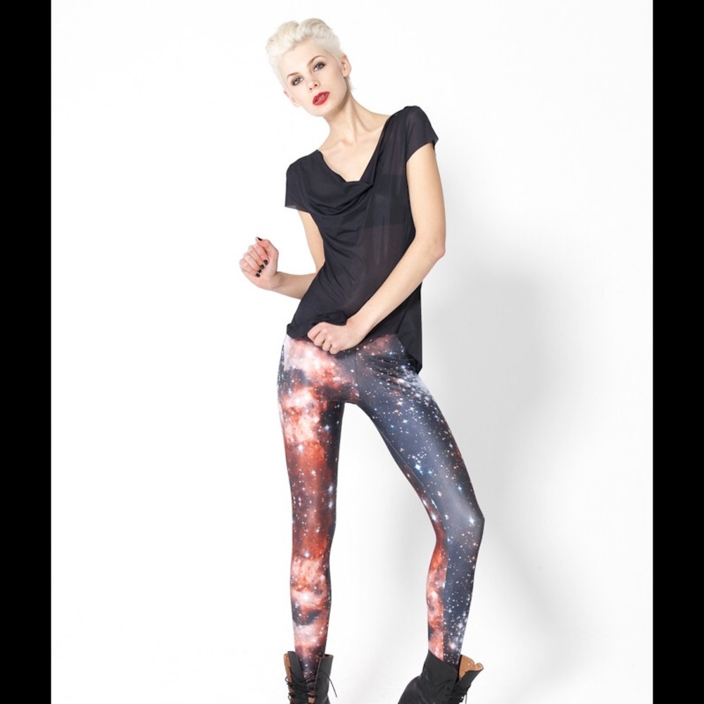 Blackmilk red galaxy leggings