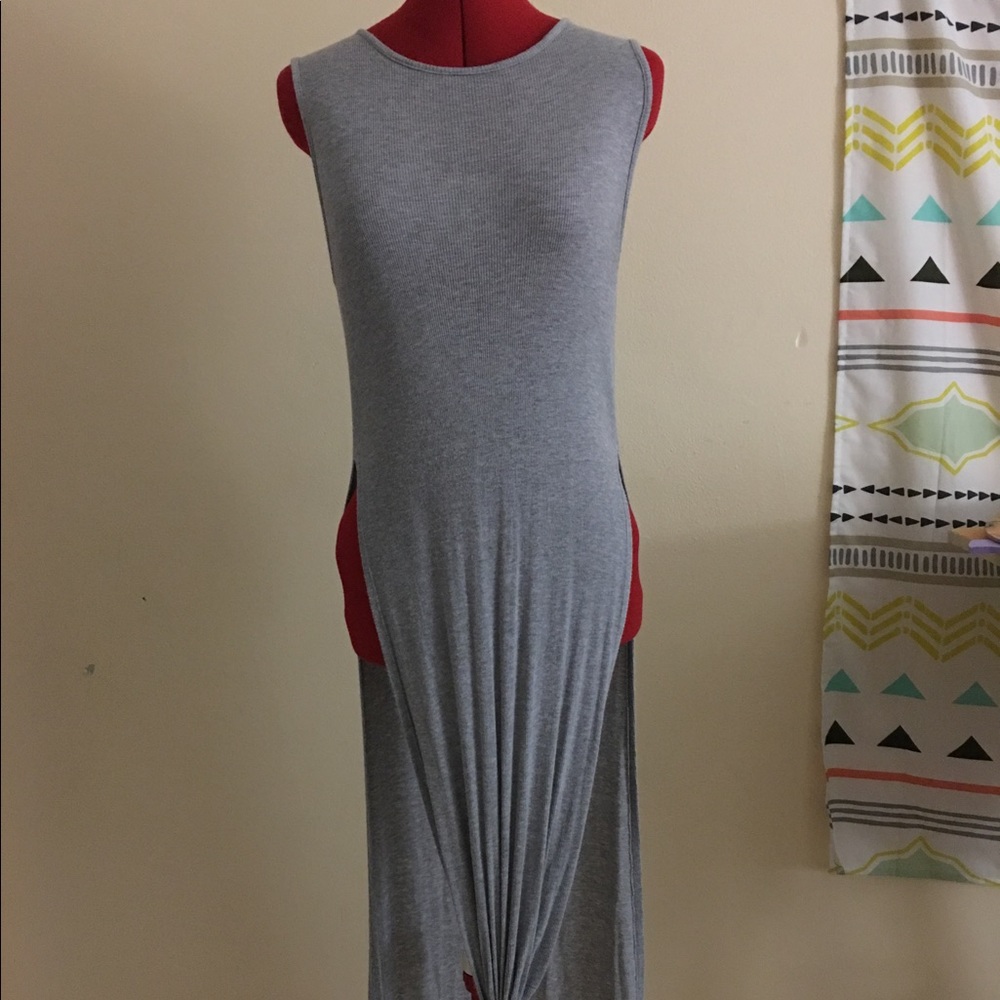 Grey side slit shirt