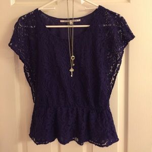Deep purple lace blouse with lining