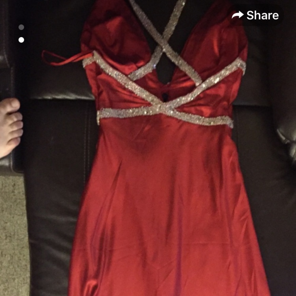 Red formal gown