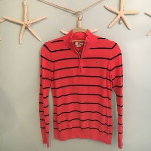Striped Vineyard Vines 1/4 zip sweater