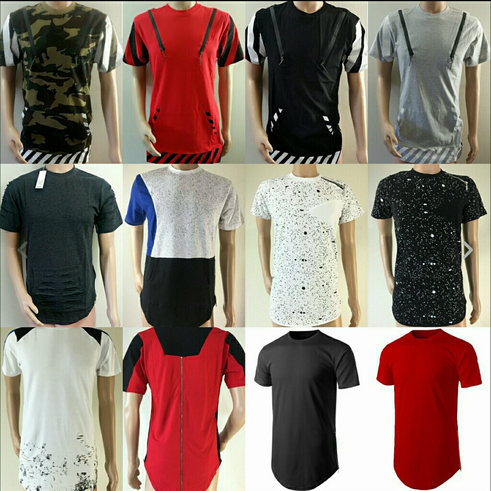 LONG SIDE ZIPPER T-SHIRT BRAND NEW STYLE