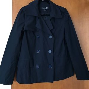 Blue trench coat