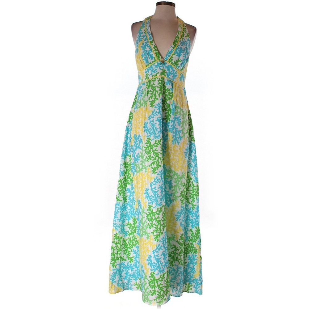Lilly Pulitzer OK Coral Halter Maxi Dress Size 6