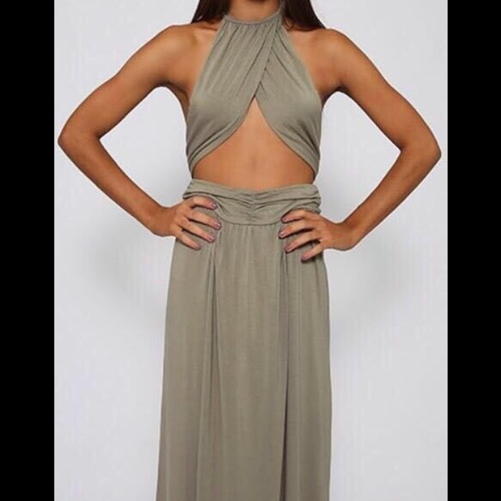 Sage wrap maxi dress
