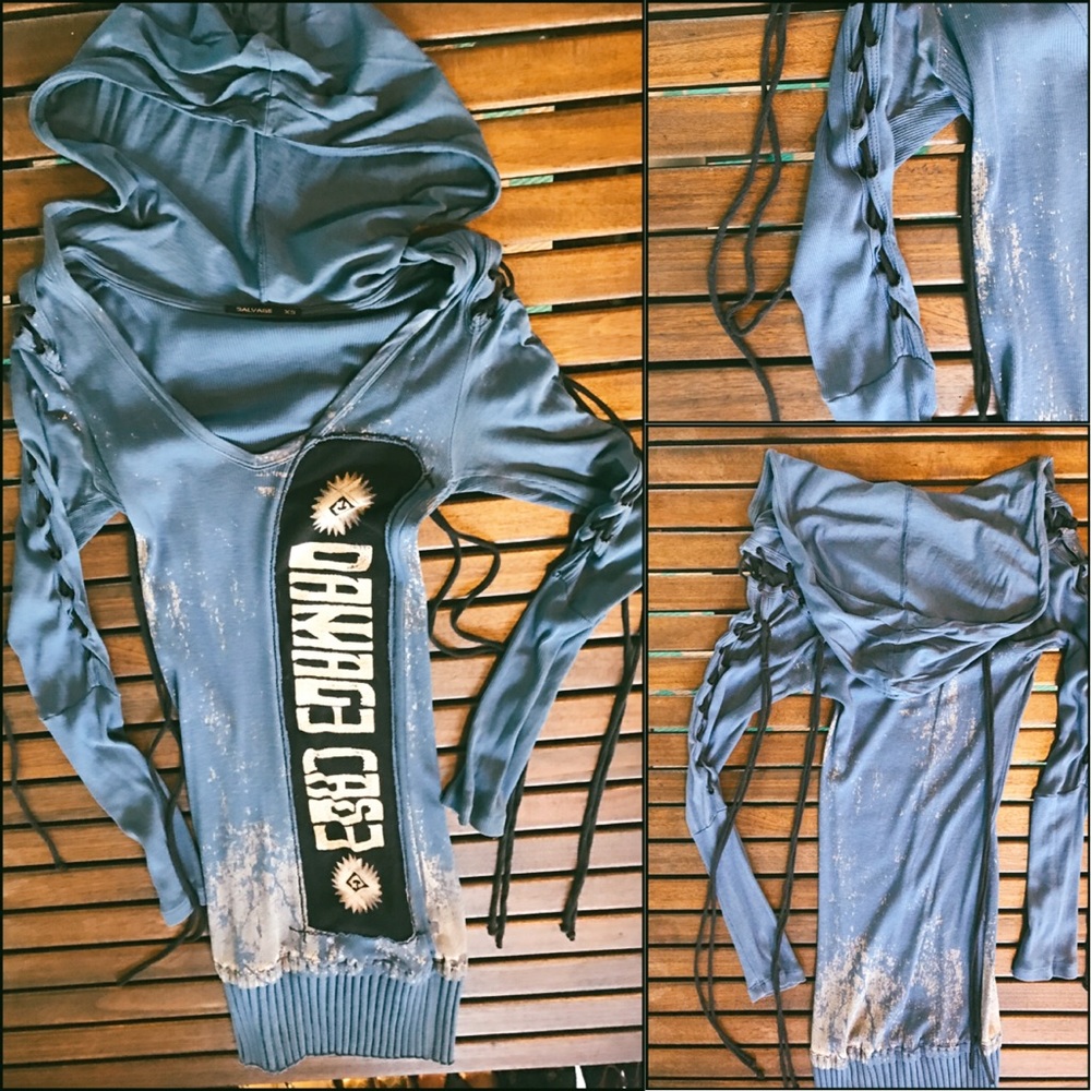 SALVAGE hooded sweater dress