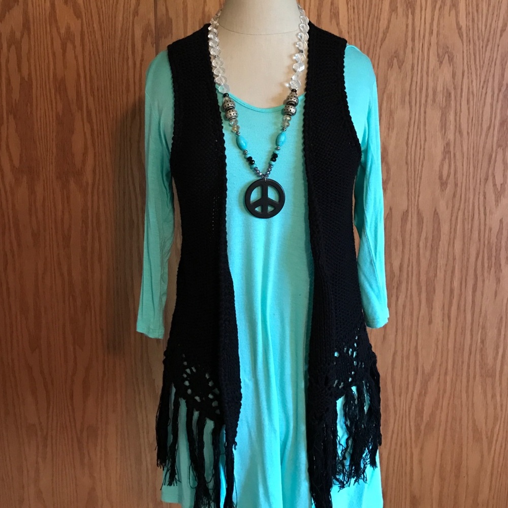 Black crochet vest!