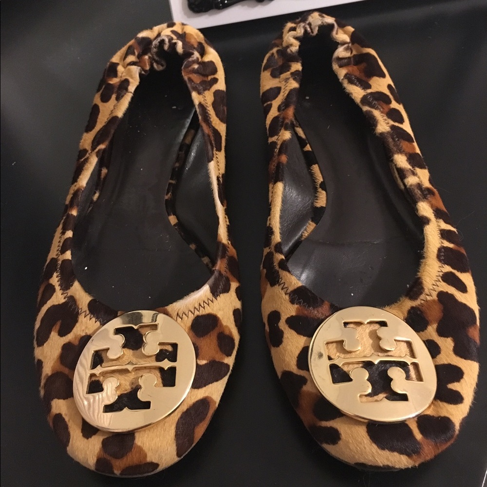 Tory burch leopard print calf hair reva flats 8