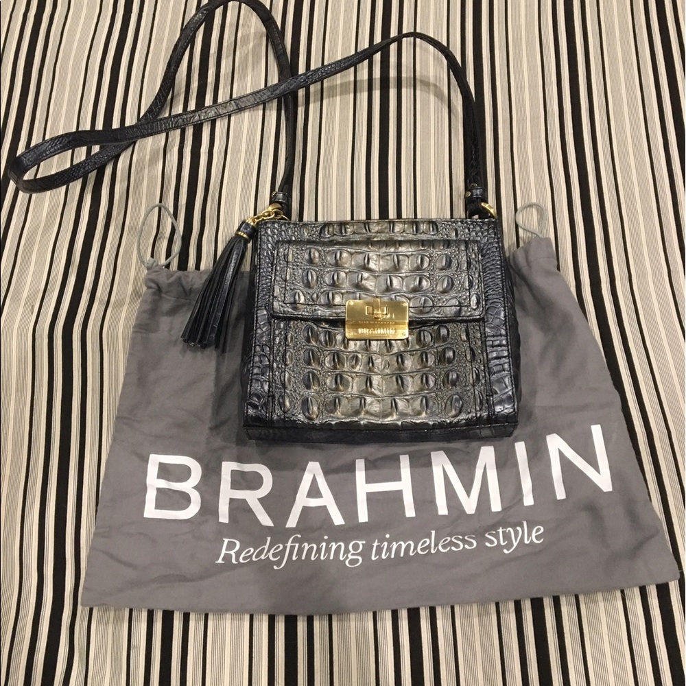 Brahmin silver/blue Melbourne cross body.
