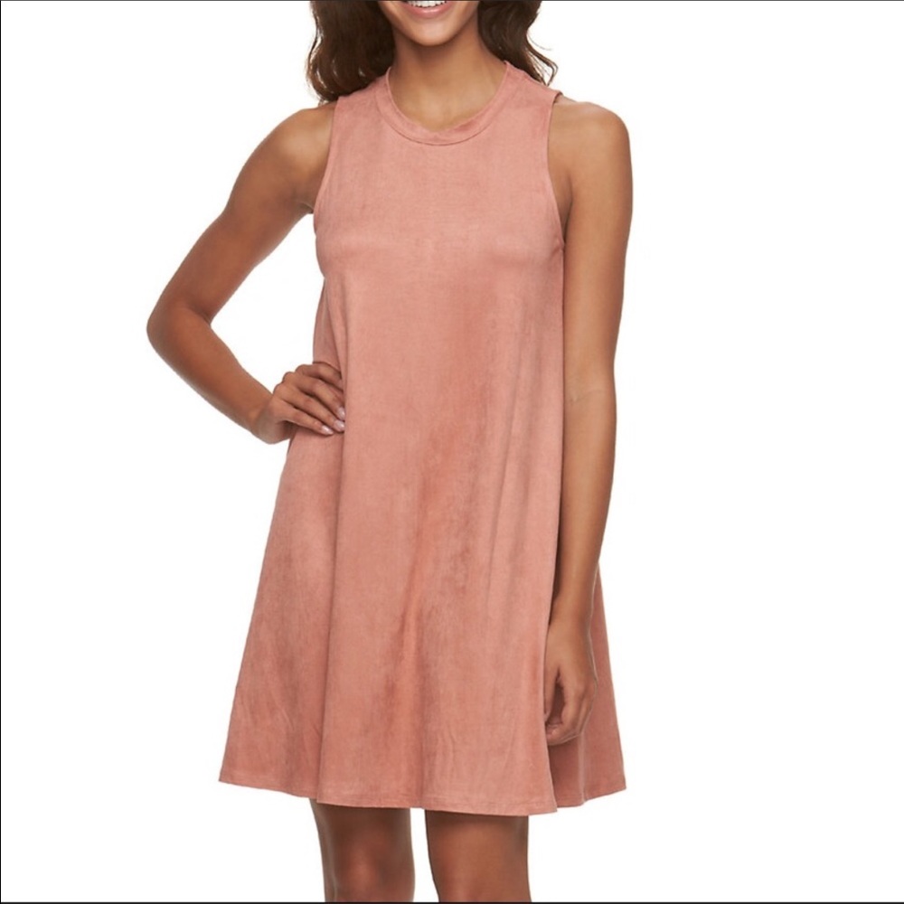 ⬇️NWT Pink Velveteen shift cutoff dress