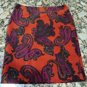 Talbots Petites Paisley Skirt