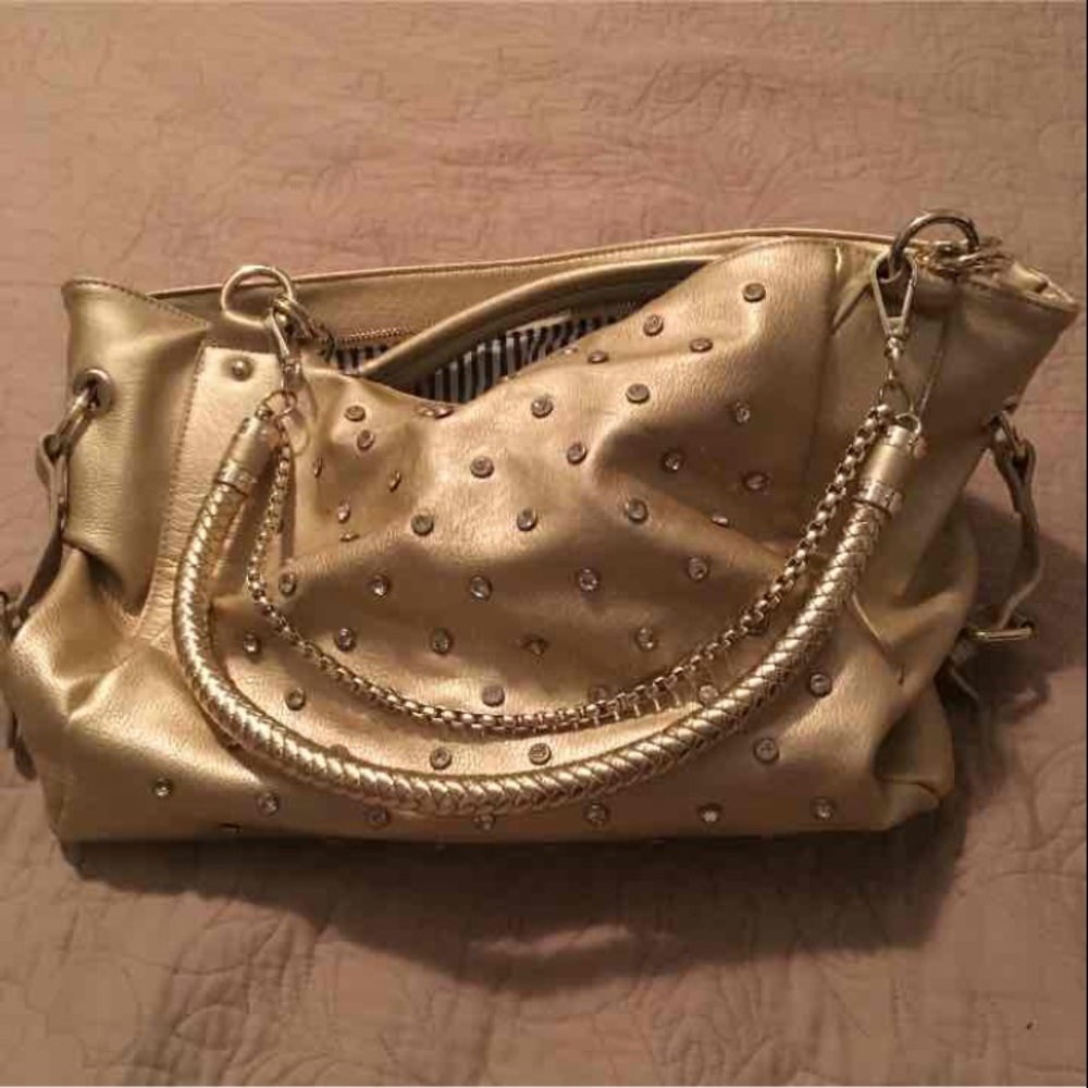 Gold shoulder bag tote