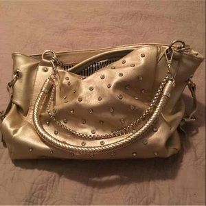 Gold shoulder bag tote