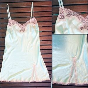 VS Mint satin silk blend slip size XS