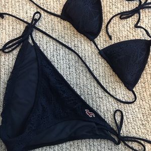 Hollister navy bikini bottoms