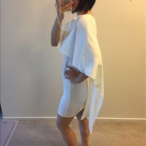 White Cape Dress in Bodycon Size L
