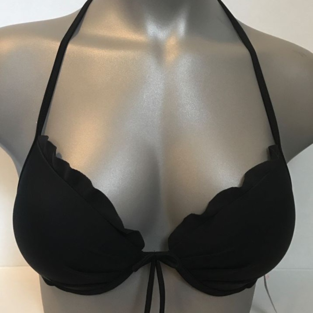 Victoria Secret ruffled black 32B swimtop