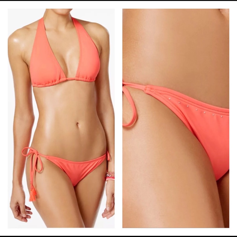 NWT Vince Camuto Studded Halter Bikini Suit Swim