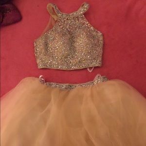 Sliver gold two piece dress