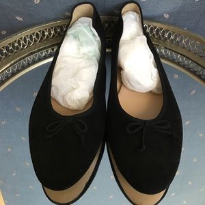 New j crew Kiki suede studded- heel ballet flats.