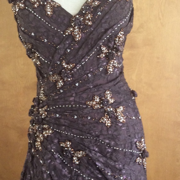Jovani brown couture dress - Picture 5 of 6