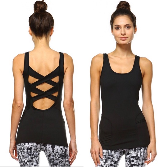 Workout Criss cross Tank with pocket - Picture 1 of 6