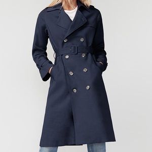 Reformation Mod Trench Coat in Navy Blue